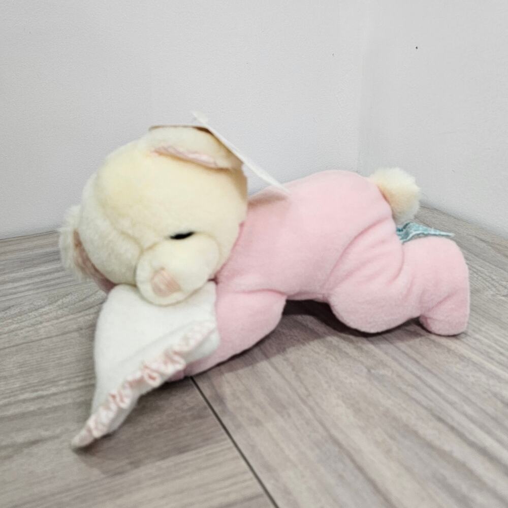 Russ Tender Moments Sweet Dreams Plush Lamb Sheep Rattle Pink Sleeping Baby NEW